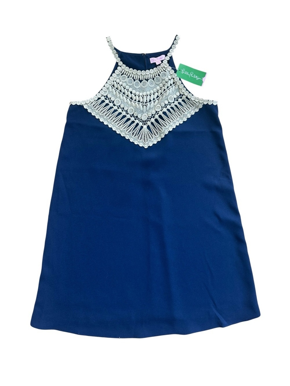 Lilly Pulitzer Navy Blue Pearl Soft Halter Mini Shift Dress